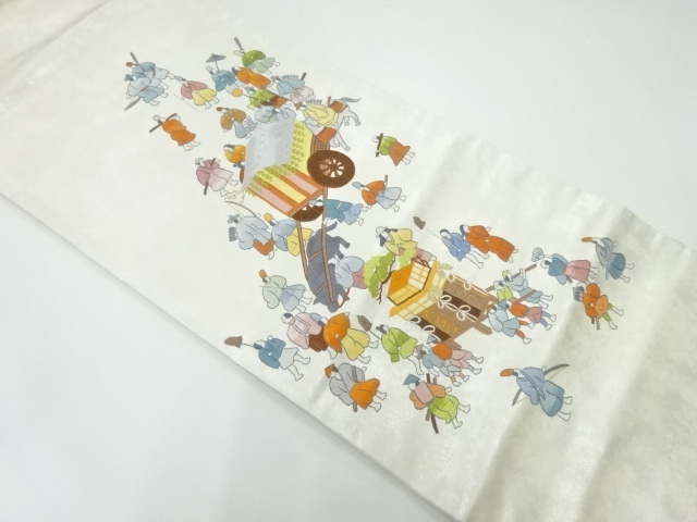 祭風景模様刺繍袋帯